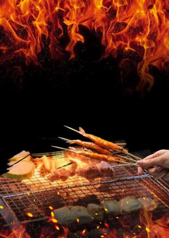 Bbq Black Minimalist Poster Banner Background Food