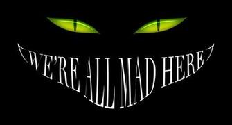 Alice In Wonderland Smile Cheshire Cat Black Mad Eyes Dark