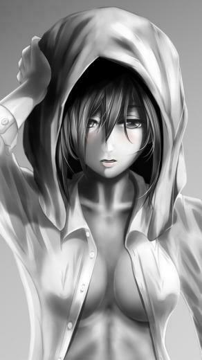 Anime Girl In Hood iPhone Plus And Wallpaper