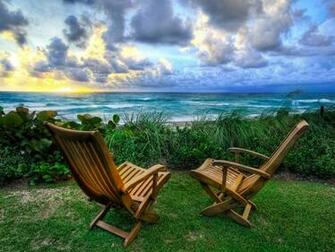 Beach Chairs Wallpaper High Dynamic Range Nature In Jpg