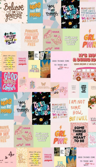 Summer Mood Board Wallpaper Believe In Yourself Work Hard