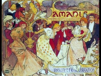 De Pantalla Art Stico Alphonse Mucha Cartel Para Los Amantes