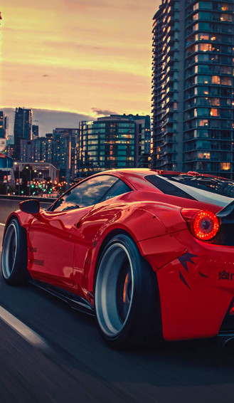 Rear Red Ferrari Phone Wallpaper