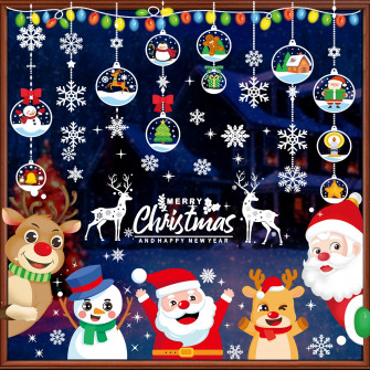 Amazon Double Sided Christmas Window Stickers Reusable