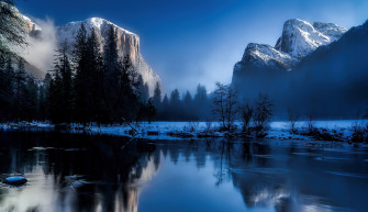 Lake Snow Mountains Winter 4k Wallpaper HD Nature