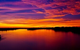 Atardecer Rio Lempa Paisaje Colorido El Salvador Wallpaper