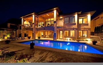 Wallpaper Night House Villa Pool Home Homes