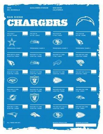 San Diego Chargers Nfl Schedule My Teams