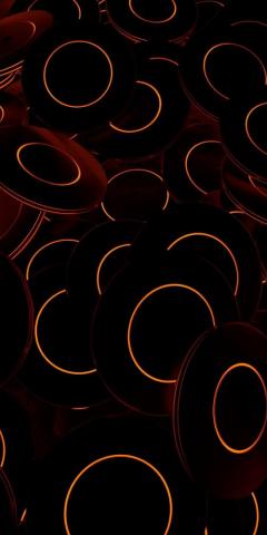Dark Glowing Disks Glow Wallpaper Original