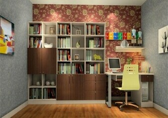 Study Decorating Ideas Flower Wallpaper Unit 3d House