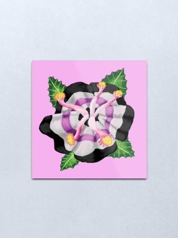 Fictosexual Pride Flag Flower Metal Print By Lawkbutt