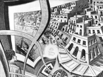 Mc Escher Monochrome Optical Illusions Wallpaper Art HD