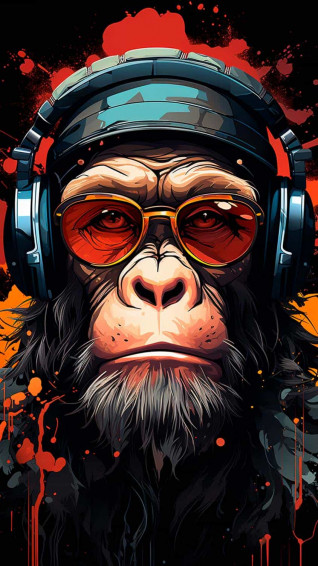 Music Monkey iPhone Wallpaper 4k