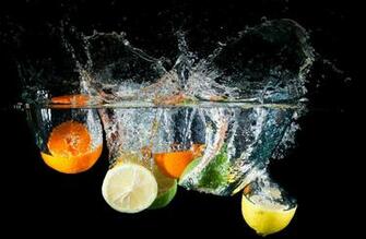 Citrus Water Spray Lemon Lime Orange Wallpaper