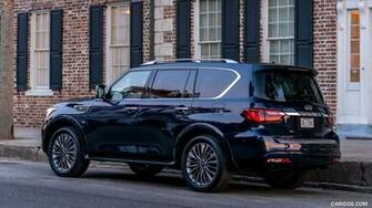 Infiniti Qx80 Color Hermosa Blue Rear Three Quarter HD