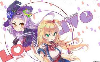 Virtual R Akai Haato Shion Murasaki HD Wallpaper