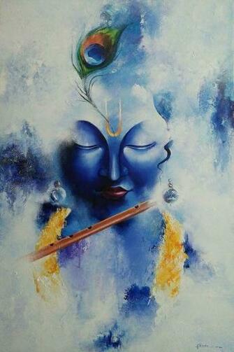 Krishna Soulful Painting Image In