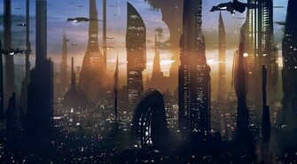 Wallpaper Coruscant Star Wars Skyscraper Fantasy