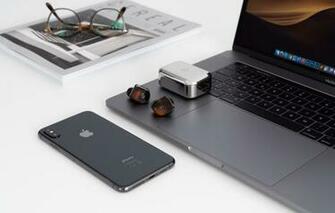 Wallpaper iPhone Mac Headphones Glasses Phone Journal