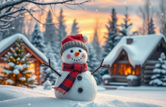 Winter Snowman Wallpaper