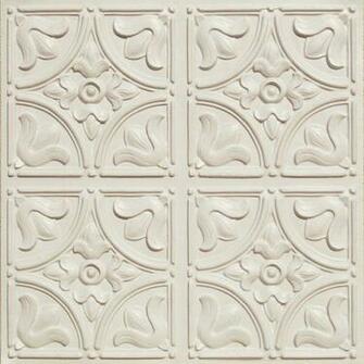 Faux Tin Ceiling Tile Glue Up Tiny Tulips Wallpaper