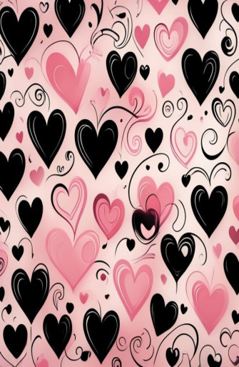 Pink And Black Heart Wallpaper
