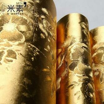 Meters Gold Foil Wallpaper Chinese Style Ceiling Living Room
