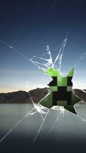 Broken Screen Creeper iPhone Wallpaper