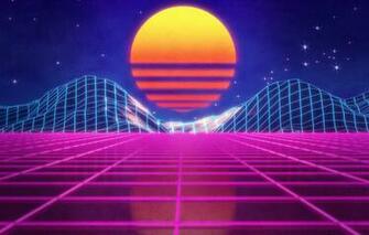 Wallpaper The Sun Mountains Music Stars Neon Electronic