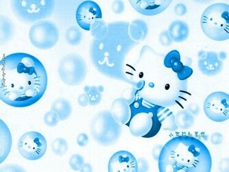 Hello Kitty Blue Background Pimp My Profile