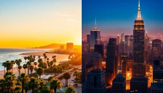 Los Angeles Vs New York City Wallpaper