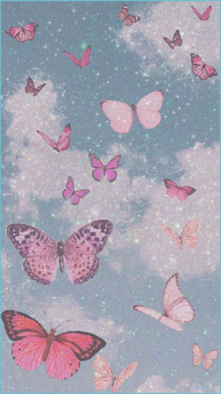 Pink Butterfly Aesthetic Wallpaper
