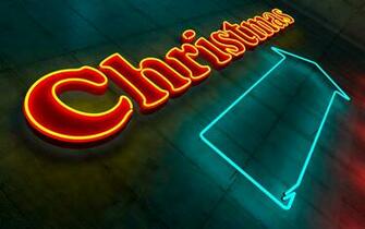 Christmas Neon Sign Wallpaper