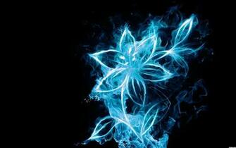 Blue Fire Flower Wallpaper By Nekokiseki On