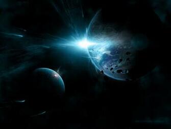 Deep Blue Space Scene HD Wallpaper