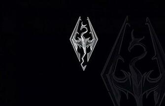 Skyrim Logo Black Wallpaper Background