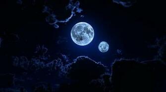 Wallpaper Two Full Moons In Night Sky Desktop Background