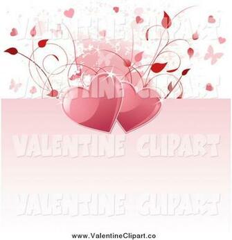 Floral Heart Butterfly Valentine Background Clip Art Pushkin