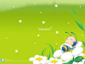 Bee Sleeps On Chamomile Desktop Wallpaper Theme Cartoons