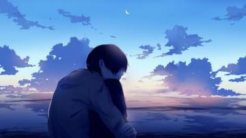 Wallpaper Boy Alone Sad Anime Widescreen