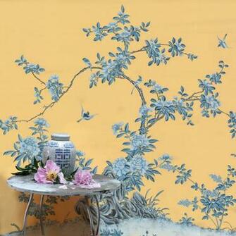 Blue Chinoiserie Wallpaper