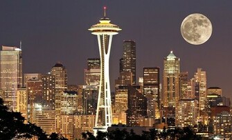 Seattle Skyline Wall Mural City Wallpaper Ink