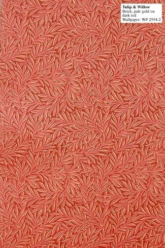 William Morris Tulip And Willow Red Reproduction Wallpaper Designed