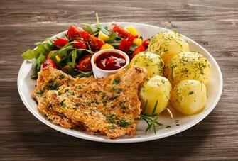 Wallpaper Potato Ketchup Food Plate Meat Products The Second Dishes