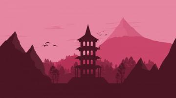 Wallpaper 4k Japan Landscape Vector Minimalist