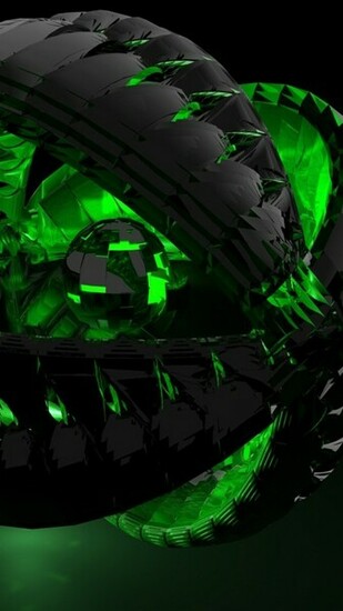 3d Black And Green iPhone Wallpaper HD