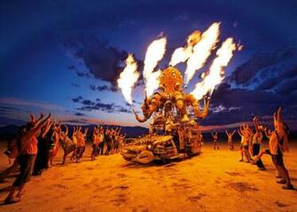Burning Man Art Indonesian Statue