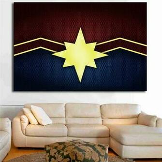 Captain Marvel Logo Wallpaper HD S Painting Print Bedroom