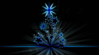 Wallpaper Christmas Tree Stars Abstract