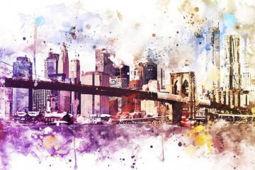 Nyc Watercolor New York Dreams Trendy Wall Mural Photowall